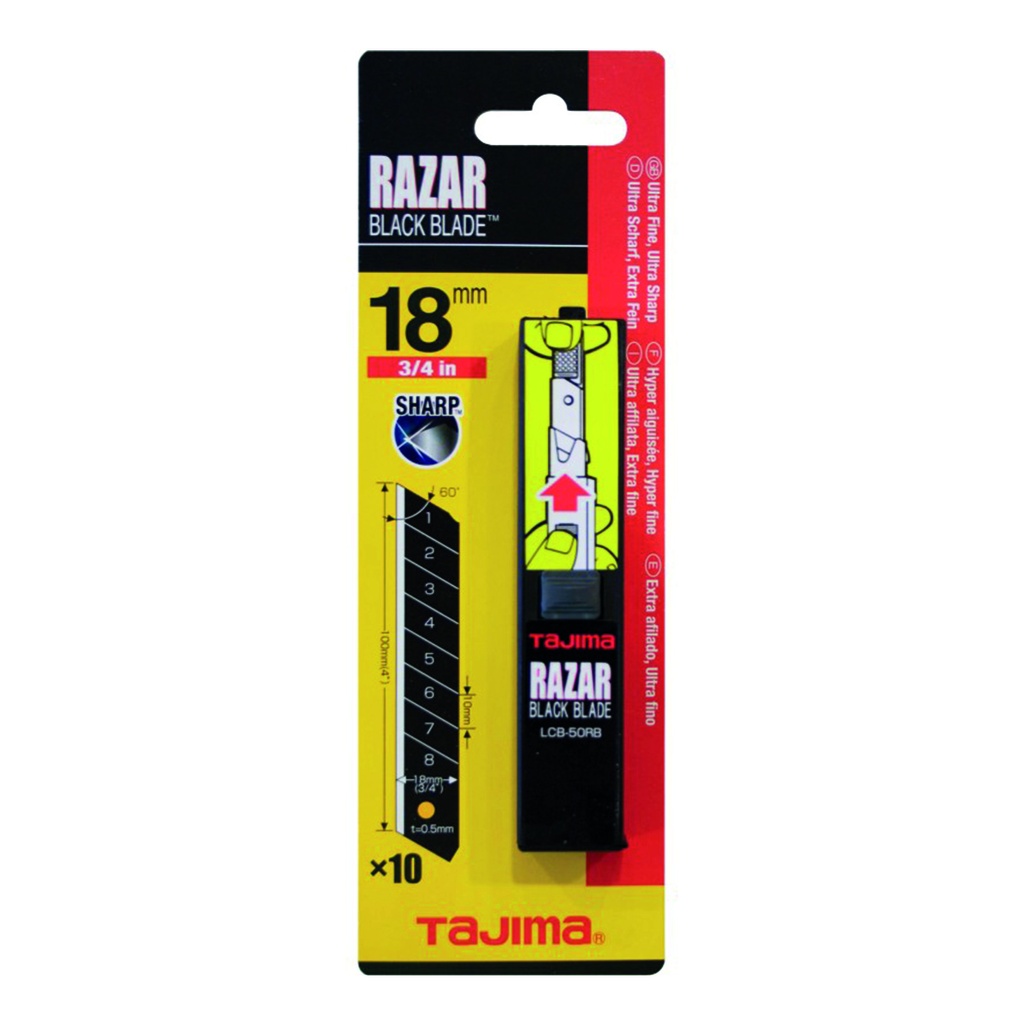Vervangmessen 'Premium' RAZAR BLACK 18mm CB50RBC/K1 (10st)